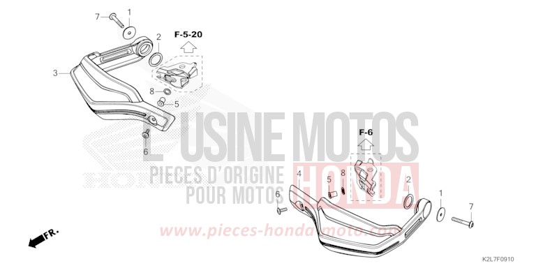 KNUCKLE GUARD for ADV 350 MAT CARNELIAN RED METALLIC (R384) from 2023